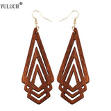 Natural Wooden Earrings Geometrica Hollow Triangle