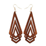 Natural Wooden Earrings Geometrica Hollow Triangle