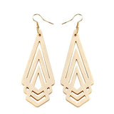 Natural Wooden Earrings Geometrica Hollow Triangle