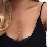 White pointed crystal necklace