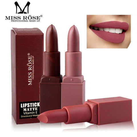 Matte Lips Makeup Kiss proof lipstick Batom Pencil Brown Lip Stick Nude