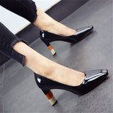 Colored heel fashion women high heel shoes