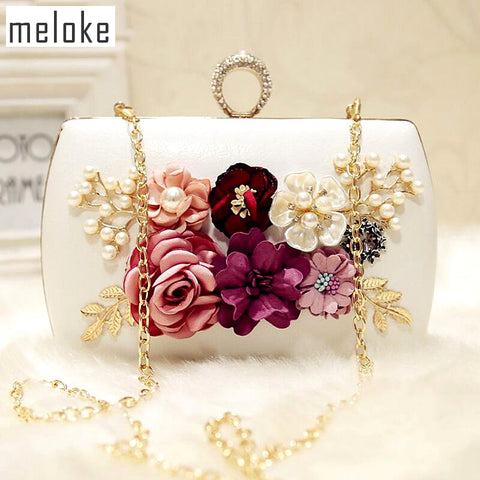 purse with chain flower banquet bags