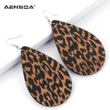 Simple Vintage Leopard Wood Earrings