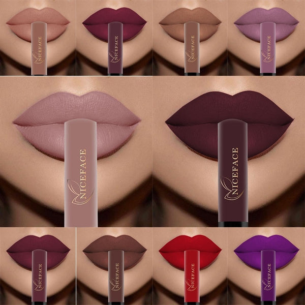 Sexy long lasting waterproof super matte lipstick moisturizing cream velvet lipstick