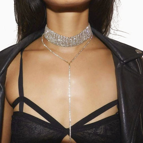 Rhinestone Choker Crystal Gem