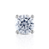 Solid 14K 585 White Gold F Color Moissanite Diamond Stud Earrings
