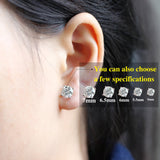 Solid 14K 585 White Gold F Color Moissanite Diamond Stud Earrings