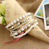 3-4pcs Stone Beads Wrap Bracelets