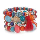 3-4pcs Stone Beads Wrap Bracelets