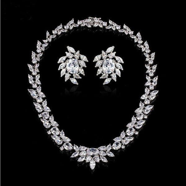 Wedding Engagement Bridal Real Sterling Silver  Jewelry Sets