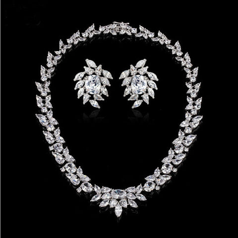 Wedding Engagement Bridal Real Sterling Silver  Jewelry Sets