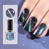 BORN PRETTY 3D Magnetic Glitter Nail Polish 6ml Holographic Chameleon Cat Eye Nail Varnish Nail Lacquer Black Base Needed