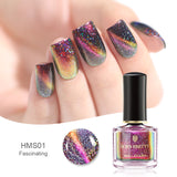 BORN PRETTY 3D Magnetic Glitter Nail Polish 6ml Holographic Chameleon Cat Eye Nail Varnish Nail Lacquer Black Base Needed