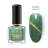 BORN PRETTY 3D Magnetic Glitter Nail Polish 6ml Holographic Chameleon Cat Eye Nail Varnish Nail Lacquer Black Base Needed