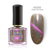 BORN PRETTY 3D Magnetic Glitter Nail Polish 6ml Holographic Chameleon Cat Eye Nail Varnish Nail Lacquer Black Base Needed