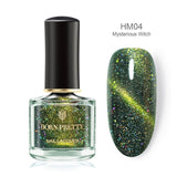 BORN PRETTY 3D Magnetic Glitter Nail Polish 6ml Holographic Chameleon Cat Eye Nail Varnish Nail Lacquer Black Base Needed