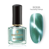 BORN PRETTY 3D Magnetic Glitter Nail Polish 6ml Holographic Chameleon Cat Eye Nail Varnish Nail Lacquer Black Base Needed