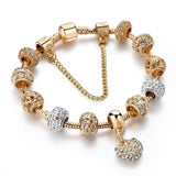 ATTRACTTO Luxury Crystal Heart Charm Bracelets&Bangles Gold Bracelets