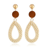 Donarsei Ethnic Leopard Rattan Earrings