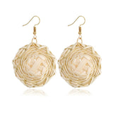 Donarsei Ethnic Leopard Rattan Earrings