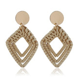 Donarsei Ethnic Leopard Rattan Earrings