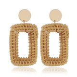 Donarsei Ethnic Leopard Rattan Earrings