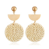 Donarsei Ethnic Leopard Rattan Earrings