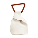 Leather bags solid bucket bag