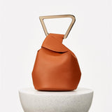 Leather bags solid bucket bag