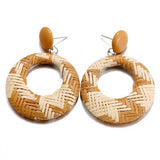 Donarsei Ethnic Leopard Rattan Earrings