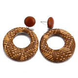 Donarsei Ethnic Leopard Rattan Earrings