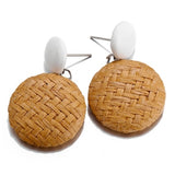 Donarsei Ethnic Leopard Rattan Earrings