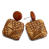 Donarsei Ethnic Leopard Rattan Earrings